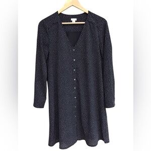 J Crew Black White Polka Dot Shift Dress  Size XS